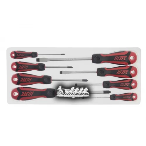Набор Отверток Усиленных. 8 Предмета Sl3.0x75. Sl5.5x75. Sl6.5x100. Sl8.0x150. Ph0x75. Ph1x75. Ph2x100. Ph3x150 JTC 