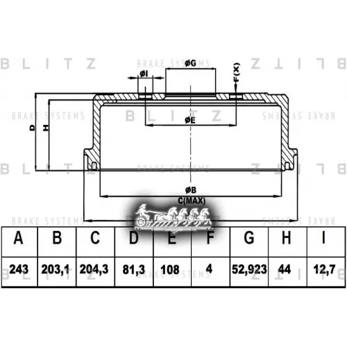 Барабан Тормозной Зад Blitz 