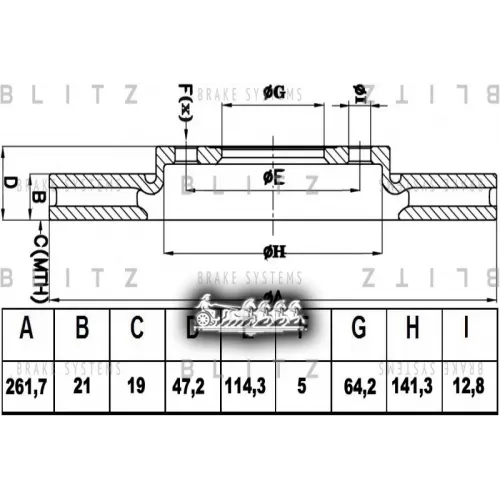 Диск Тормозной Honda Civic 01- Перед.вент. Blitz 