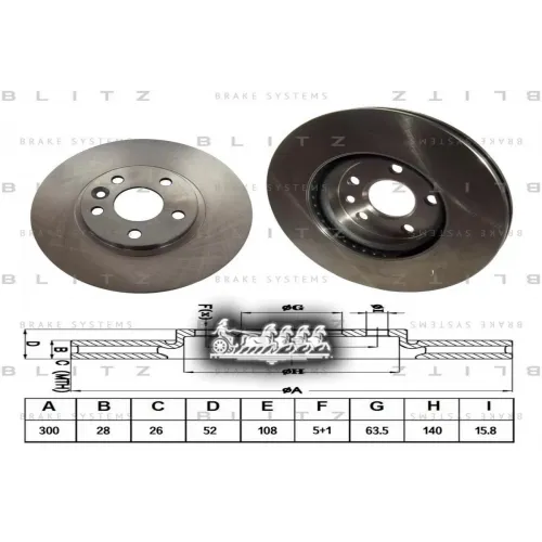 Диск Тормозной Ford Galaxy/Mondeo/S-Max 06- Перед. Вент. Blitz 