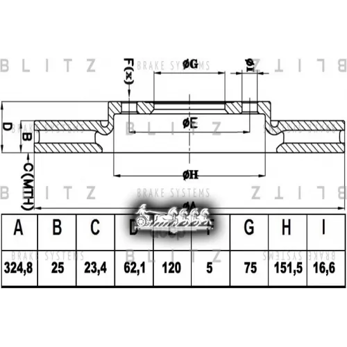 Диск Тормозной Bmw X3 (E83) 04- Перед.вент. Blitz 