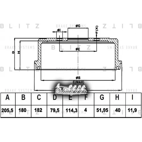 Барабан Тормозной Зад Blitz 