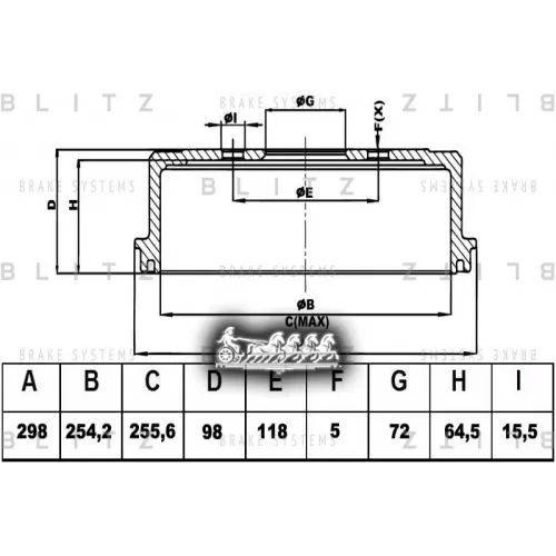 Барабан Тормозной Psa/Fiat Jumper/Boxer/Ducato 94- Blitz 
