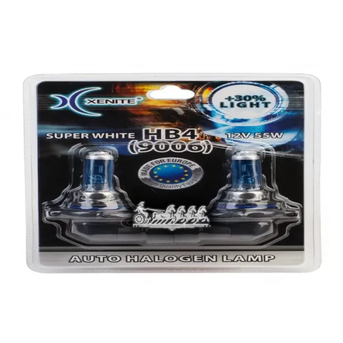 Галогенные Лампы (12V) Hb4 (9006) (Super White+30) (Блистер 2 Шт.) Xenite 