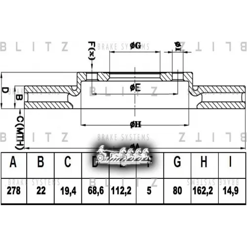 Диск Тормозной Land Rover Discovery/Range Rover 04- Задн.вент. Blitz 