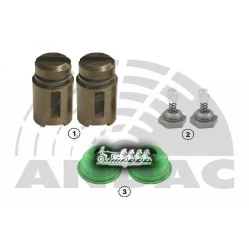 Ремкомплект Суппорта Правый Поршень - O38.50x71.50мм-2.Зажим Регулятора - 22Мм-2.Пыльник-2] (Iveco Wedge Brake O 410 Duplex) ...