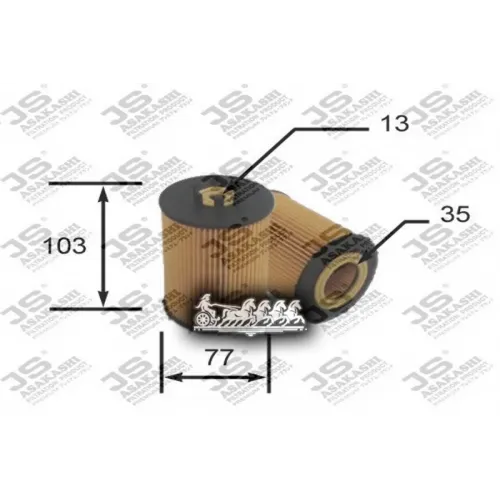 Фильтр Масляный Bmw E60/E65/X5 (E70) 4.0-6.0 JS Asakashi 