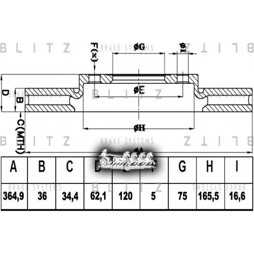 Диск Тормозной Bmw X5 (E70)/X6 (E71/E72) 08- Перед.вент. Blitz 