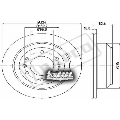 Диск Тормозной Hyundai H1/Starex 08- Задний BAPCO 