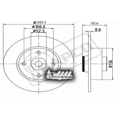 Диск Тормозной Renault Megane/Clio 02- Задн.с Подшипн.и Кольцом Abs BAPCO 