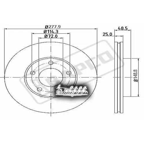 Диск Тормозной Mazda 3/5 03- Передн. BAPCO 