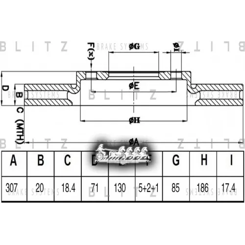 Диск Тормозной Ssang Yong Kyron 05- Задн.вент. Blitz 