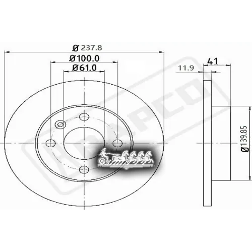 Диск Тормозной Renault Logan/Sandero/Clio 08- Перед. BAPCO 