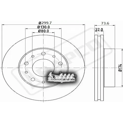Диск Тормозной Psa Jumper/Boxer/Ducato 06- Перед. Вент. BAPCO 