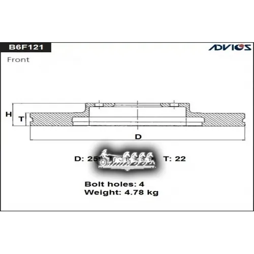 Диск Тормозной Nissan Wingroad 05- Перед. ADVICS 