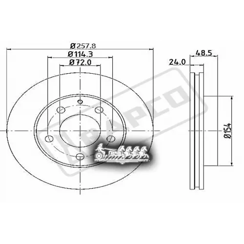 Диск Тормозной Mazda 626 1.8-2.0 91-02/Premacy 1.8-2.0 99- Передний BAPCO 