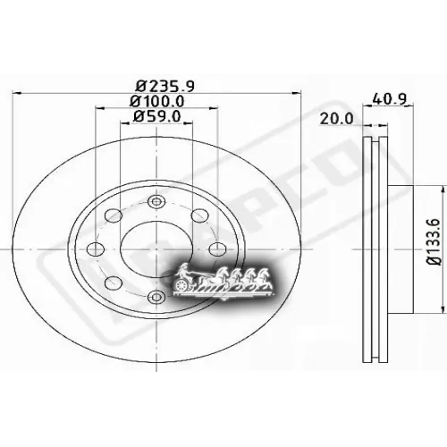 Диск Тормозной Chevrolet Aveo/Spark 05- Передний Вент BAPCO 