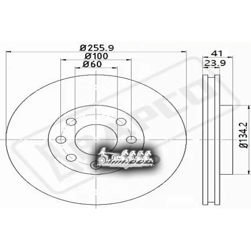 Диск Тормозной Daewoo Lanos/Nexia 95- Перед. Вент. BAPCO 