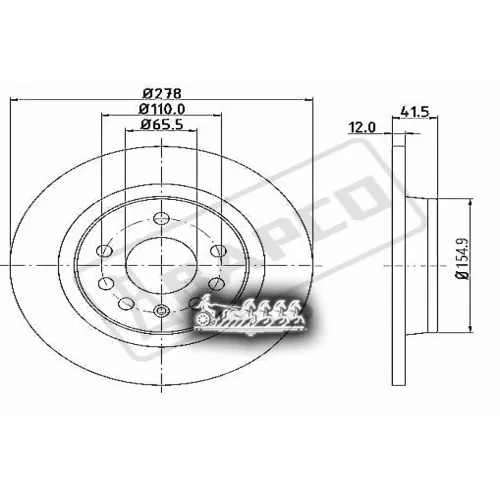 Диск Тормозной Opel Vectra C 02- Задн. BAPCO 