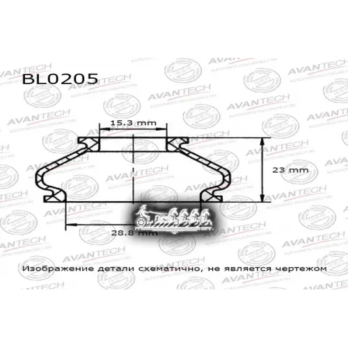 Пыльник D28,8*D15,3*H23 (Хомуты В Комплекте) AVANTECH 
