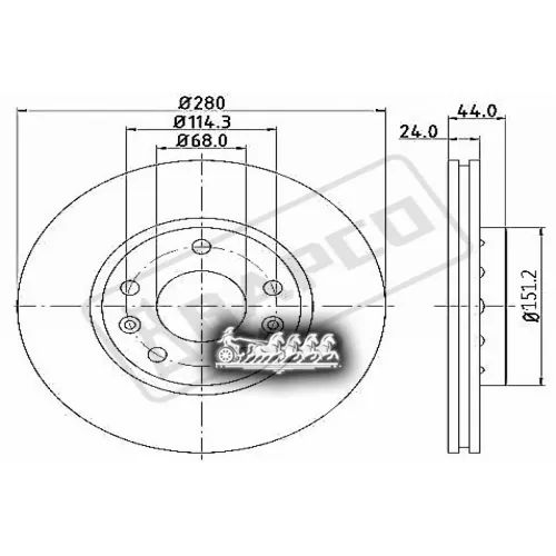 Диск Тормозной Renault Duster/Megane/Fluence 11- Перед. Вент. BAPCO 