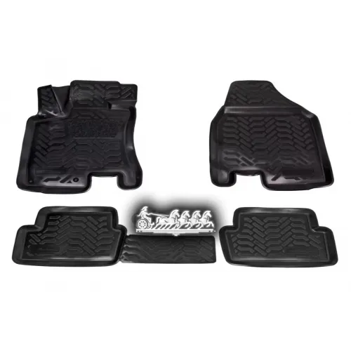 Коврики В Салон Nissan Qashqai -14, 4 Шт., Выс.борт, 3D С Подпятником, Тэп, Черн. AIRLINE 
