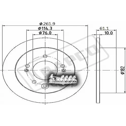 Диск Тормозной Hyundai Elantra 00- Задн. BAPCO 