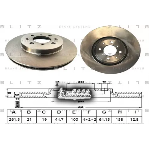 Диск Тормозной Honda Jazz 08- Передн. Blitz 