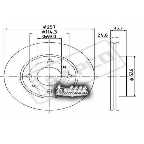 Диск Тормозной Hyundai Elantra/Matrix/Avante 01- Перед. Вент. BAPCO 