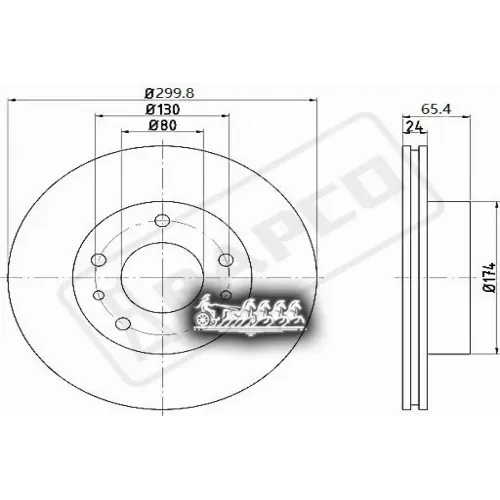 Диск Тормозной Citroen Jumper 94- Перед. Вент. BAPCO 