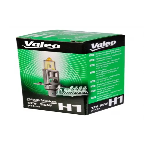 Лампа H1 12V- 55W (P14,5S) (Жёлтый Свет) Aqua Vision Valeo 