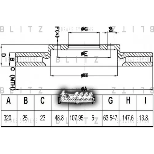 Диск Тормозной Ford Focus 3/Kuga 11- Передн. Blitz 