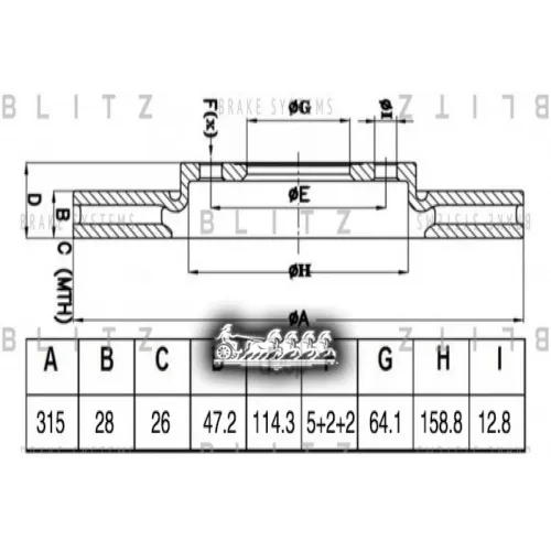 Диск Тормозной Honda Cr-V Iv 12- 2.4 Перед. Вент. Blitz 