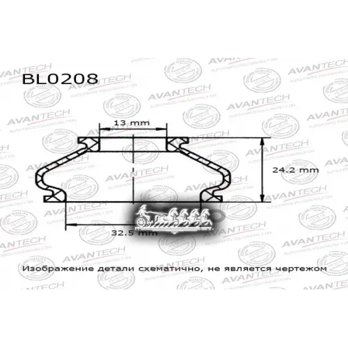 Пыльник D32,5*D13*H24.24 (Хомуты В Комплекте) AVANTECH 