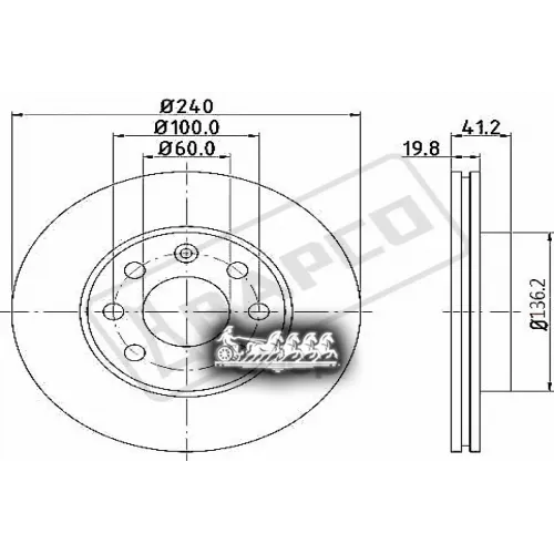 Диск Тормозной Opel Corsa 00- Передн. BAPCO 