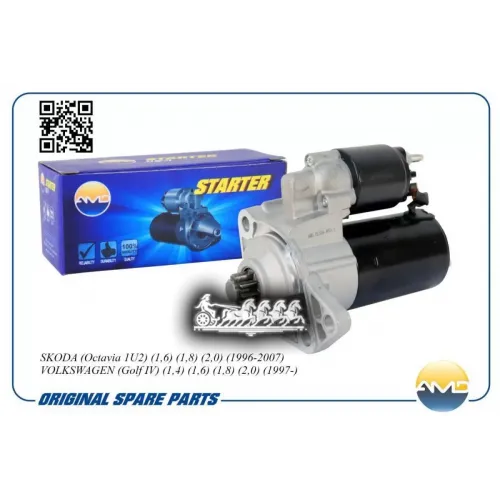 Стартер Vag Octavia/Golf/Passat 96- 1.4/1.6/1.8/2.0 1.1Kw 9 Зуб. AMD 