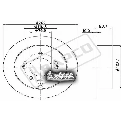 Диск Тормозной Kia Cerato/Soul 09- Задн. BAPCO 