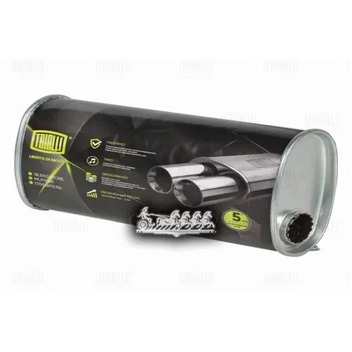 Глушитель Универсальный (Овальный) 131Х221, L=380, D=50, Смещ. 62 Мм (Emm 3610) Trialli 