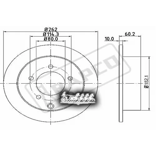 Диск Тормозной Mitsubishi Lancer 08- Задн. BAPCO 