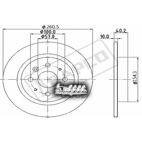 Диск Тормозной Kia Shuma 1.5/1.6 01-04 Задн. BAPCO 