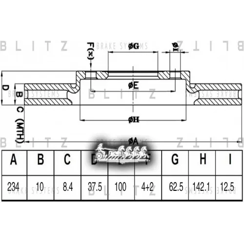 Диск Тормозной Kia Picanto 04- Задн. Blitz 