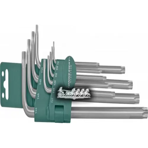 H12s110s Комплект Угловых Ключей  Torx Extra Long Т9-Т50, 10 Предметов S2 Материал Jonnesway 