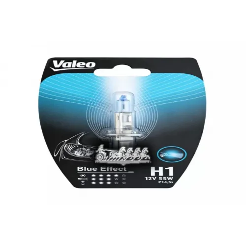 Лампа H1 12V- 55W (P14,5S) (Белый Свет-Голуб.оттен.) Blue Effect (Блистер 1Шт.) Valeo 