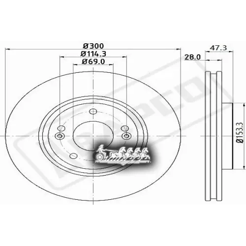 Диск Тормозной Opel Astra J/Zafira C 11- Передний D 321Мм. BAPCO 