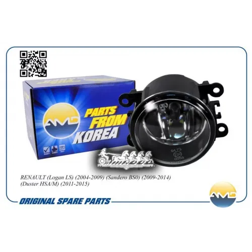 Фара Противотуманная Renault Logan/Sandero/Duster 04- С Лампой AMD 