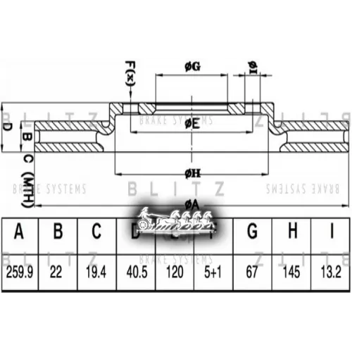 Диск Тормозной Nissan Maxima 94- Передн. Blitz 