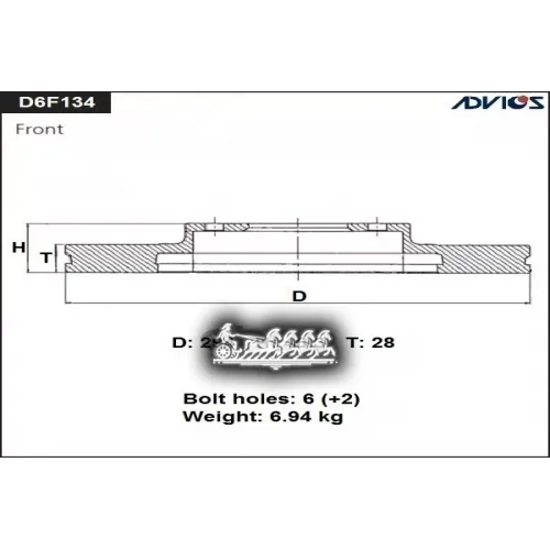 Диск Тормозной Mitsubishi Pajero Sport 05- Перед. ADVICS 