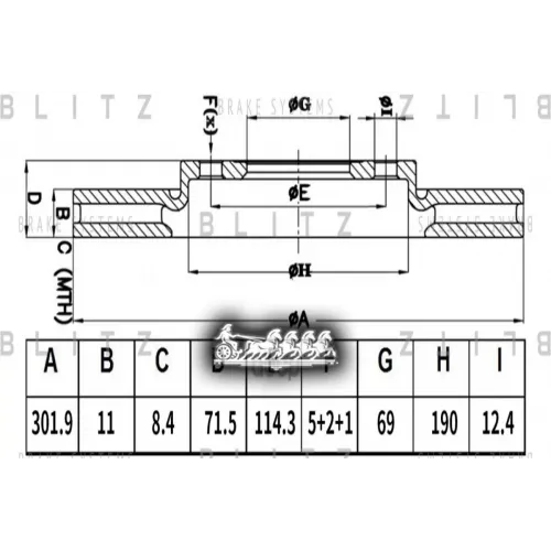 Диск Тормозной Hyundai Santa Fe Ii 06- Задн. Blitz 
