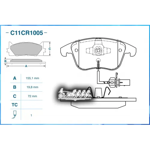 Тормозные Колодки Дисковые Vag A4 09- CWORKS 