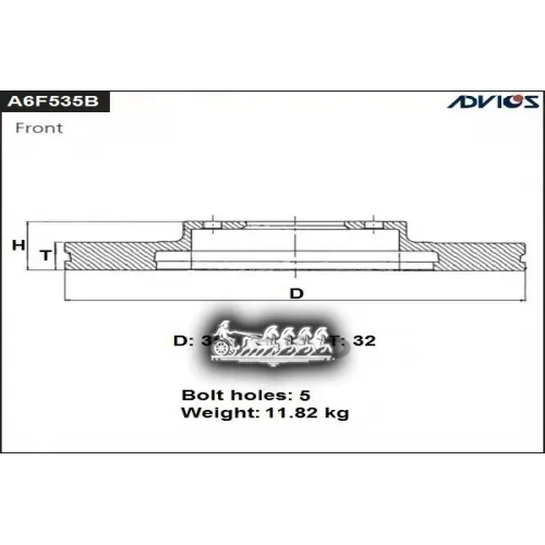 Диск Тормозной Lexus/Toyota Lx 450D/Land Cruiser J200 07- Перед. ADVICS 